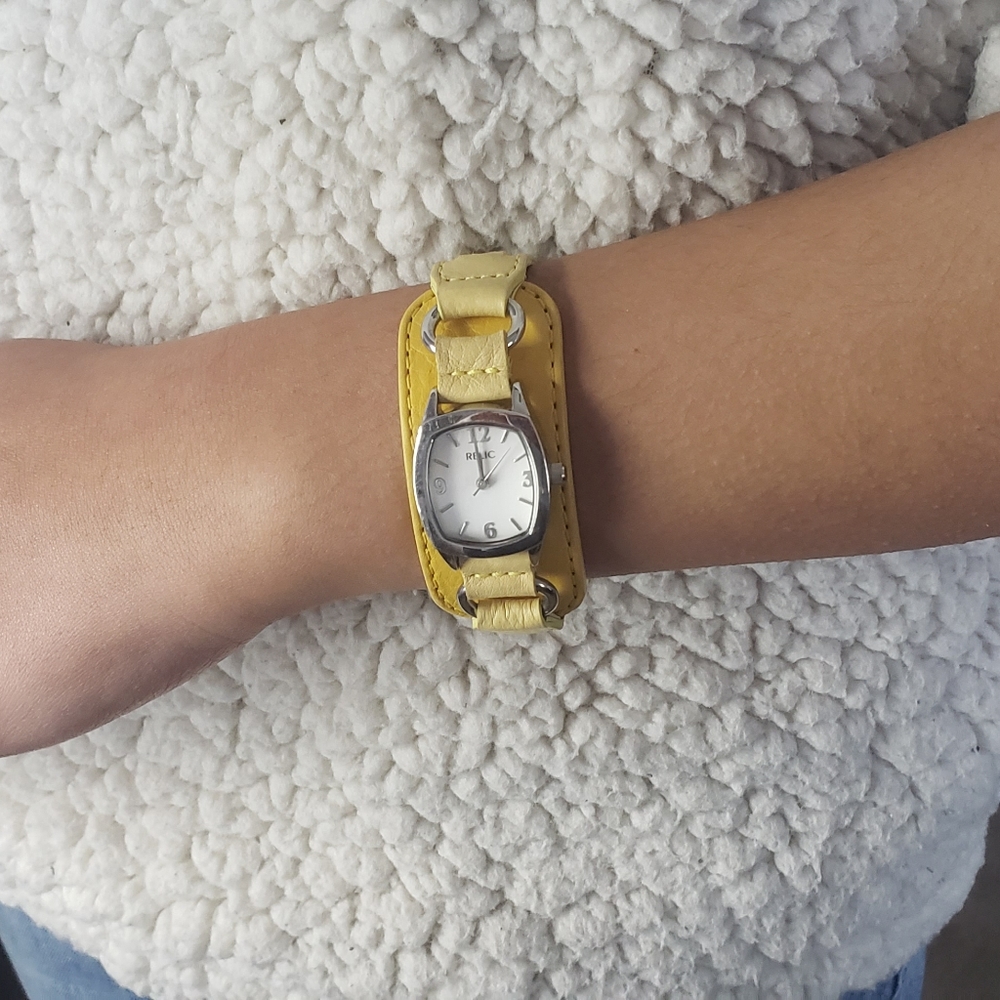 Relic Yellow Leather Ban Women's Watch
